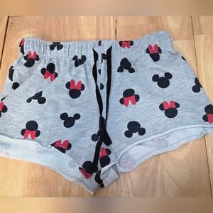 Disney Minnie Mouse Gray Lounge Shorts Women’s Small S Elastic Waist